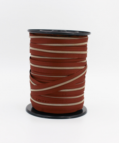 Endlosreißverschluss metallisiert rehbraun/messing-antik (1m)